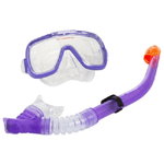 Trade Shop Traesio-set Maschera Con Boccaio Per Immersioni Snorkeling Sub Mare Piscina Viola -