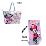 Trade Shop Traesio-telo Mare In Cotone + Borsa Da Spiaggia Asciugamano Borsa Mare Minnie Mouse -