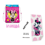 Trade Shop Traesio-telo Mare In Cotone Minnie Mouse + Sacca In Omaggio Asciugamano Per Mare Piscina -