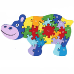 Trade Shop Traesio-puzzle Legno Ippopotamo Educativo Lettere Numeri Bambini Imparare -