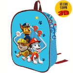 Trade Shop Traesio-zainetto Paw Patrol Stampa Rilievo 3d Cuccioli 32cm Bambini Scuola Asilo -