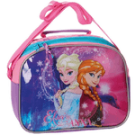 Trade Shop Traesio-beauty Case Da Viaggio Frozen Cestino Scuola Elsa Anna 25 Cm Rosa Azzurro -