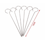 Trade Shop Traesio-set 10pz Spiedini In Acciaio Inox 15cm Impugnatura Ad Uncino Griglia Bbq 2406313 -