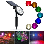 Trade Shop Traesio-faretto A Led Rgb Da Giardino Picchetto Con Pannello Solare Crepuscolare Wg-092 -