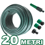 Trade Shop Traesio-tubo Per Irrigazione Da Giardino Lungo 20 Metri Con 4 Accessori Da 1/2" Verde -