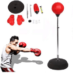 Trade Shop Traesio-punching Ball Boxe Palla Base Alto 1,2mt Con Guanti Guantoni Adulti Adolescenti -