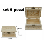 Trade Shop Traesio-set 6 Scatole Box Astuccio In Legno Decoupage Portagioie Cofanetto 53377a -