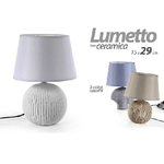 Kaela-lampada Lumetto Abat Jour Tavolo Comodino Base Ceramica Classica 29x15cm 806179 -