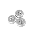 Trade Shop Traesio-set 3 Lampade A 3 Led Con Adesivo Per Armadi0 Cassetti Diametro 68mm A Batterie -