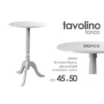 Kaela-tavolo Tavolino 50x45cm Legno Tondo Bianco Moderno Classico Shabby Chic 689307 -