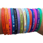 Trade Shop Traesio-6 Braccialetti Forever Silicone Elastico Amicizia Sport Love Amore Trend -