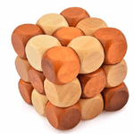 Trade Shop Traesio-gioco Puzzle Legno Cubo Rompicapo Antistress Giocattolo Educativo Bambini -