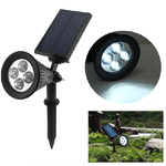 Trade Shop Traesio-faretto Faro Led Giardino 4 Led Picchetto Pannello Energia Solare Giardino Ip65 -