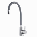 Cleafe-miscelatore Rubinetto Lavello Cucina Canna Flessibile Grigio Acciaio Satinato 52689 -