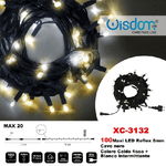 Wisdom-catena Luminosa 100 Luci Led Lucciole Caldo Fisso + Bianco Intermittente Xc-3132 -