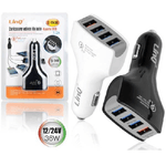 Linq-caricabatteria Da Auto Ricarica Veloce 4 Porte Usb 5v 9v 12v 24v 7.2a 36w C-9v36 -