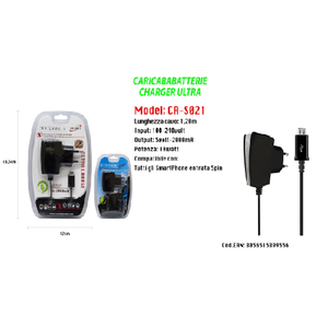 Maxtech-maxtech Caricabatterie Charger Ultra Per Smartphone Entrata 5 Pin 10w Ca-s021 -