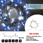 Wisdom-catena Luminosa 15 Luci Led Lucciole Blu Fisso + Bianco Intermittente Xc-4152 -