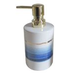 Cleafe-dispenser Sapone Liquido Con Sfumature Blu Azzurre Riga Oro Arredo Bagno 59865 -