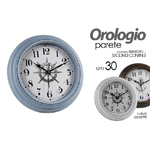 Kaela-orologio Parete Tondo In Plastica 30 Cm Vari Colori Assortiti Shabby Chic 774652 -