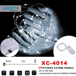 Wisdom-catena 20microled A Batteria Cavo Silver Luce Bianca Fissa+intermittente Xc-4014 -