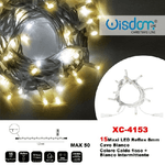 Wisdom-catena Luminosa 15 Luci Led Lucciole Caldo Fisso + Bianco Intermittente Xc-4153 -