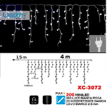 Wisdom-tenda Luminosa Natalizia 200led Luce Bianca Fissa + Bianca Intermittente Xc-3072 -