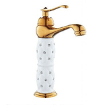 Cleafe-rubinetto Per Lavabo Alto Con Brillantini Miscelatore Bagno Monoforo Oro 52150 -