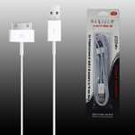 Maxtech-cavo Lightning Apple Iphone 4 Da 30 Pin A Usb 5v-1500ma 2.5mt Maxtech F-ip005 -