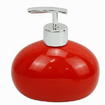 Cleafe-dispenser Per Sapone Liquido Ceramica Rosso Dosatore Moderno Arredo Bagno 79260 -