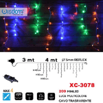 Wisdom-tenda Luminosa Natalizia 200 Miniled Luce Multicolore Cavo Trasparente Xc-3078 -