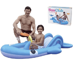 Trade_ox-parco Giochi Acquatico Gonfiabile Scivolo Piscina Blue Whale 210x130x35cm 57166 -