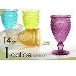 Kaela-calice Vino Bicchiere Cocktail Acqua Drink Colori Assortiti 14cm In Vetro 628023 -