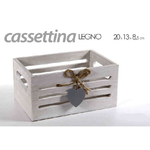 Kaela-cassettina Porta Oggetti In Legno Con Manici Decoro Cuore 20x13x8,5 Cm 738258 -