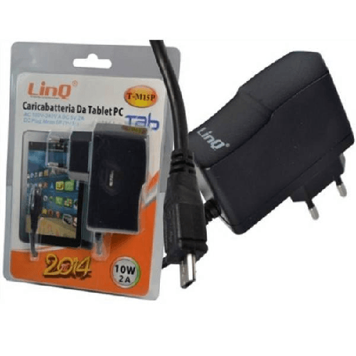Linq-alimentatore Caricabatteria Da Rete Casa Per Tablet Pc 5v 2a 10w Micro Usb T-m15p -