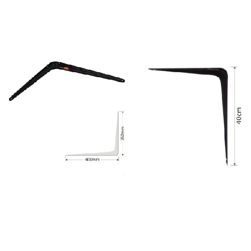 Kaela-set 2 Pz Reggimensola Supporto Staffa Triangolo Mensola Metallo 40 Cm Nero 91275 -
