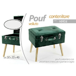 Kaela-pouf Contenitore Baule Poggiapiedi Sgabello Pouff Velluto Verde 50x35x46cm 756801 -