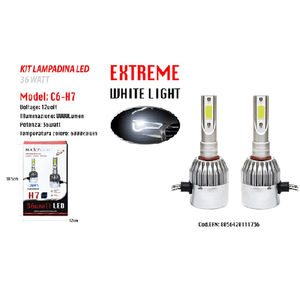 Maxtech-led Auto E Moto Lampade Fari Maxtech H7 C6 Kit Lampadine 36w Luce Bianca 6000k -