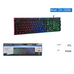 Maxtech-tastiera Con Filo Rgb Retroilluminata Tasti Rotondi Usb Layout Italiano Ek-385m -