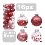 Wisdom-set 16 Palline Natalizie Decorazioni 8 Cm Addobbi Per Albero Di Natale Xc-8548 -