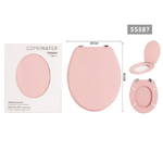 Kaela-copriwater Universale In Mdf Stampato Rosa Con Cerniere Regolabili 46x36cm 55887 -