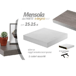 Kaela-mensola Da Parete In Legno Mdf Con Kit Montaggio 25x25x4 Cm 2 Colori Ass 704710 -