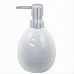 Cleafe-dispenser Sapone Liquido Ceramica Striato Erogatore Silver Accessori Bagno 59869 -