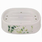 Cleafe-piattino Per Sapone Porta Saponetta Decorato Fiori Foglie Accessorio Bagno 87056 -