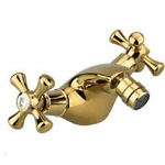 Cleafe-rubinetto Per Bagno Bidet Miscelatore Doppia Manopola In Ottone Oro Lucido -