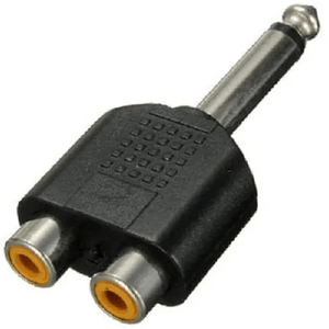 Maxtech-connettore Adattatore 1 Jack 6,5mm Spina Maschio–2 Rca Femmina Stereo Maxtech C-018 -