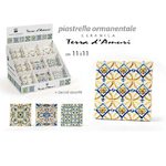 Kaela-piastrella Ornamentale Ceramica 11x11 Cm Terra D'amuri 4 Decori Assortiti 820854 -