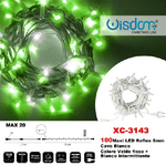 Wisdom-catena Luminosa 100 Luci Led Lucciole Verde Fisso + Bianco Intermittente Xc-3143 -