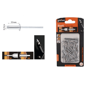 Kaela-set 40pz Rivetti Rivetto 3.2x13mm Accessori Bricolage Ferramenta Fai Da Te 94952 -