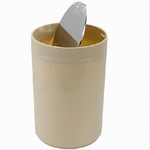 Cleafe-pattumiera Cestino Secchio Rifiuti Beige Arredo Bagno Coperchio Basculante 79885 -